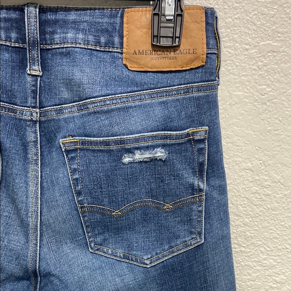 American Eagle Outfitters Blue Skinny Jeans with Distressed Details - Picture 5 of 7